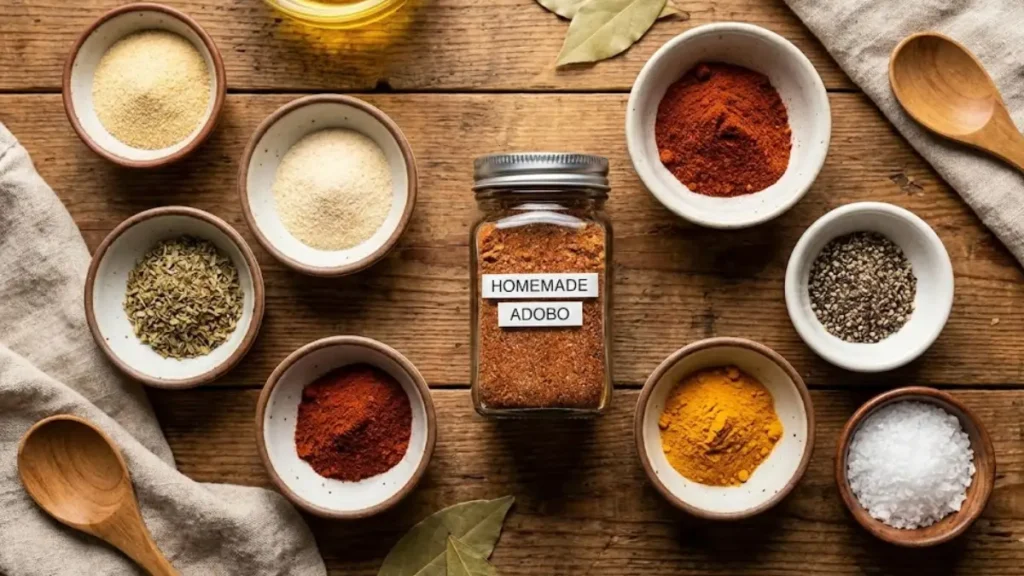 What Is Adobo Seasoning? Ingredients, Flavor, Uses & Best Substitutes Explained 20 Adobo seasoning blend in a bowl on a wooden table.