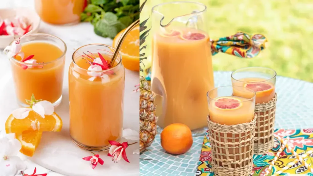 Disney POG Juice Recipe: Make the Famous Tropical Drink at Home in Just 5 Minutes 15 Fresh Disney POG Juice Recipe made with passion fruit, orange, and guava served in a glass