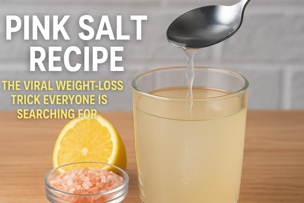 Pink Salt Recipe: The Viral Weight-Loss Trick Everyone Is Searching For 16 Glass of lemon pink salt water with Himalayan salt and fresh lemon slice — simple detox and bloating-relief recipe.