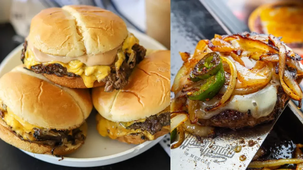 Ultimate Blackstone Smash Burgers Recipe – Crispy, Juicy & Perfect Every Time 1 Blackstone smash burgers recipe on flat top griddle with crispy edges