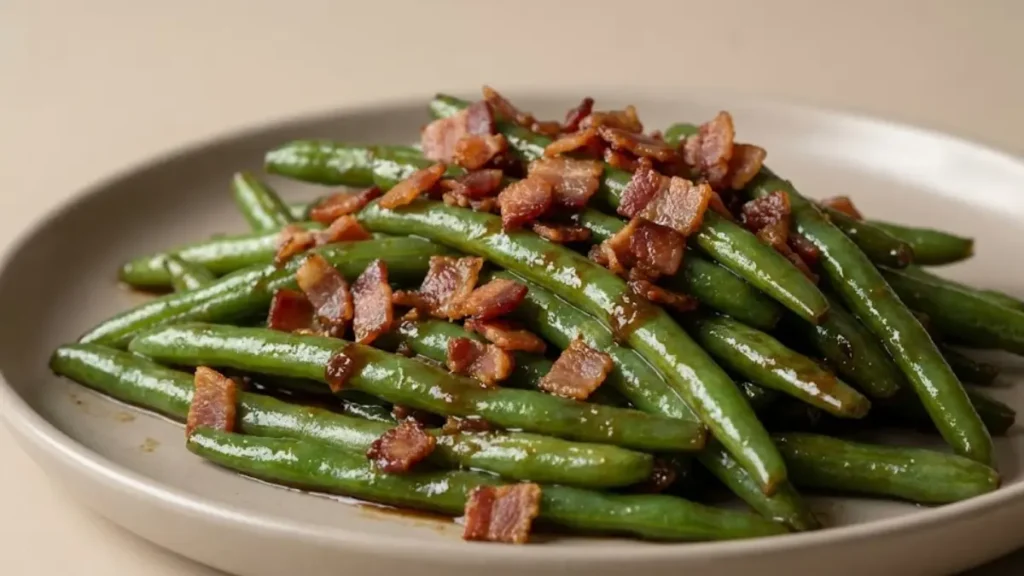 Crack Green Beans Recipe – The Sweet & Savory Bacon Side Dish Everyone Is Obsessed With 1 Crack green beans simmered in a caramelized brown sugar butter sauce with bacon - Crack Green Beans Recipe
