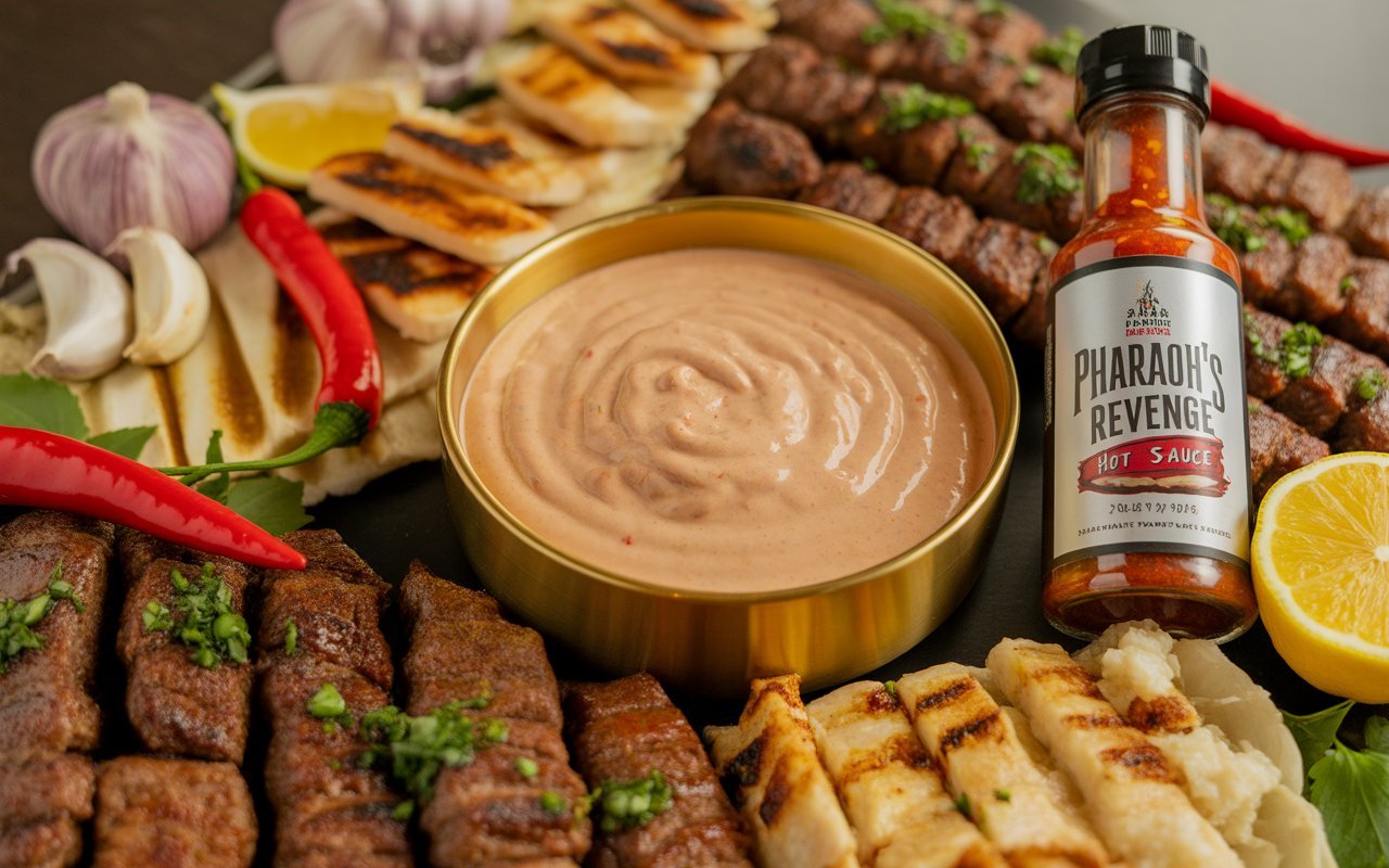 Pharaoh Sauce Recipe: The Secret Flavor Behind Pharaoh’s Revenge Hot Sauce 3 Creamy Pharaoh special kebab sauce with herbs, lemon, and Middle Eastern spices.