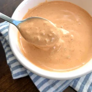 Big Mac Sauce Recipe (McDonald’s Secret Sauce) – Easy Copycat at Home 5 Mixing ingredients to make homemade Big Mac sauce in a bowl