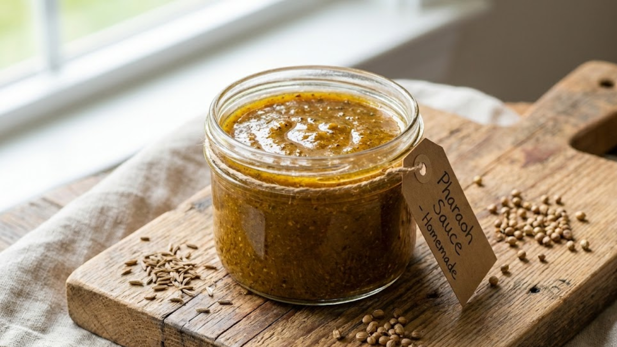 Pharaoh Sauce Recipe 2 Homemade Pharaoh sauce stored in glass jar