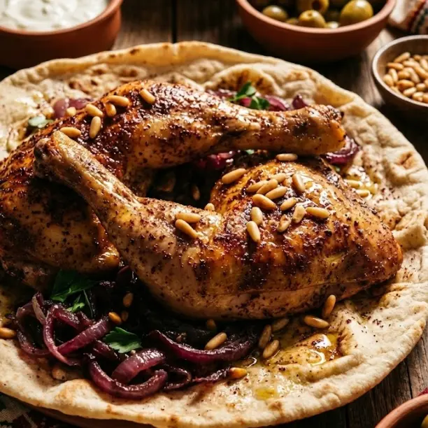 Authentic Palestinian Musakhan Recipe – Juicy Sumac Chicken with Caramelized Onions 2 Palestinian Musakhan recipe traditional sumac chicken dish