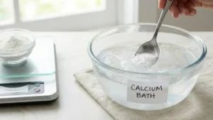 Preparing calcium chloride bath for spherification technique