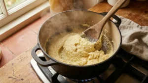 Recipe Ugali: The Simple Traditional Method That Never Fails 6 Ugali thickening while being stirred