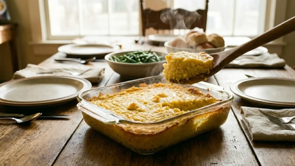 Home 10 Creamy corn pudding ready to serve