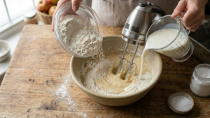 Stock’s Bakery Pound Cake Recipe 8 Adding vanilla extract to pound cake batter.