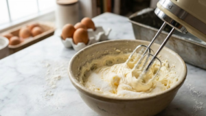 Stock’s Bakery Pound Cake Recipe 4 Creaming butter and sugar for pound cake batter.