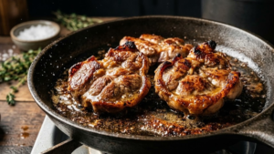 Mollejas de Res Recipe: Crispy and Delicious Beef Sweetbreads 13 Golden crispy mollejas de res cooking in a pan.