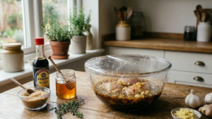 Molokai Chicken Recipe 6 Marinated Molokai chicken ready for cooking.