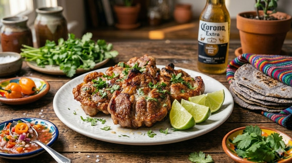 Mollejas de Res Recipe: Crispy and Delicious Beef Sweetbreads 1 Crispy mollejas de res recipe served with lime and tortillas on a plate.