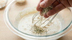 Adding ranch seasoning to the mixture