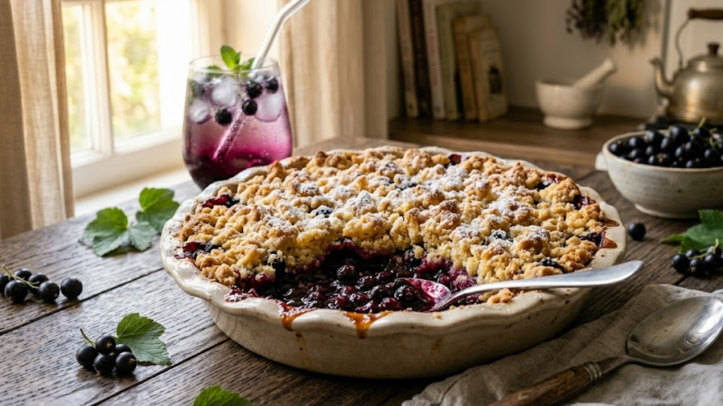 Black Currant Recipes 16 Black currant crumble dessert - Black currant recipe
