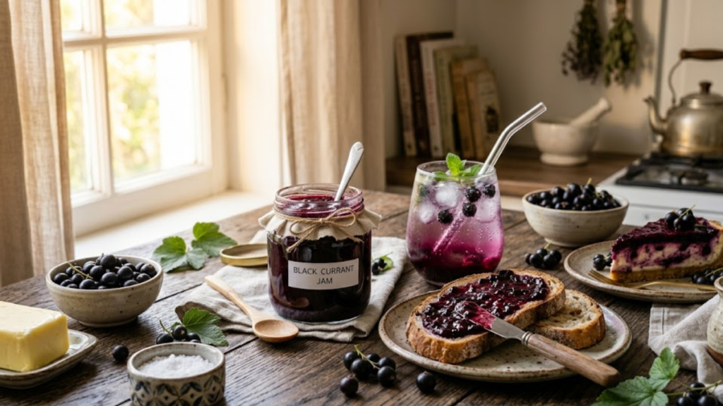 Black Currant Recipes 13 Homemade black currant jam on toast
