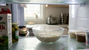 Ranch dressing chilling in refrigerator