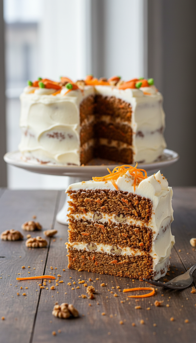 Serving Carrot Cake with Coffee – Cozy Dessert Moment