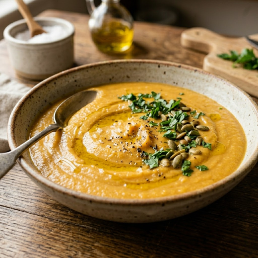 10 Delicious Pureed Recipes for Healthy Eating 13 Creamy vegetable puree recipe served in a rustic bowl with fresh vegetables and herbs