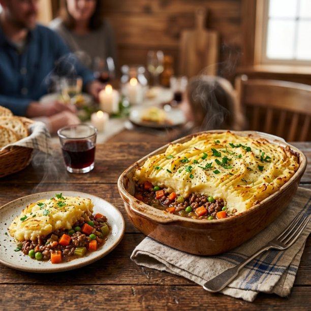 HelloFresh Shepherd's Pie Recipe 13 HelloFresh Shepherd's Pie Recipe with creamy mashed potatoes, savory beef filling, and vegetables baked until golden brown.