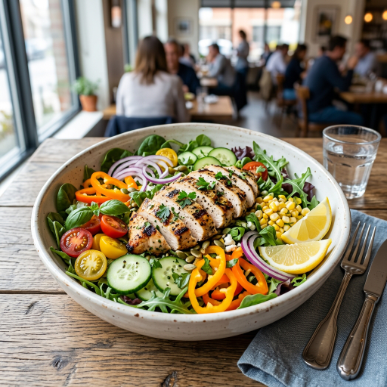 10 Weight Loss Recipes That Are Healthy, Delicious, and Easy to Make 14 Grilled chicken salad with fresh vegetables and greens